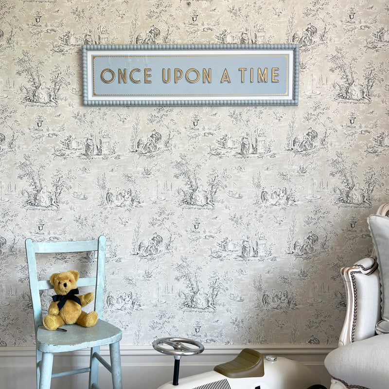 ONCE UPON A TIME - Screen Print with Bobbin Frame Option - Blue